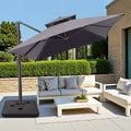 13' X 10' Rectangular Cantilever Umbrella, Counterweights Base Included