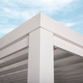 Backyard Discovery Windham 14' x 10' Modern Galvanized Steel Outdoor Patio Pergola Kit with Shade Sail Canopy and PowerPort