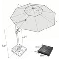 Wasif 11' LED Lights Cantilever Patio Umbrella With Base