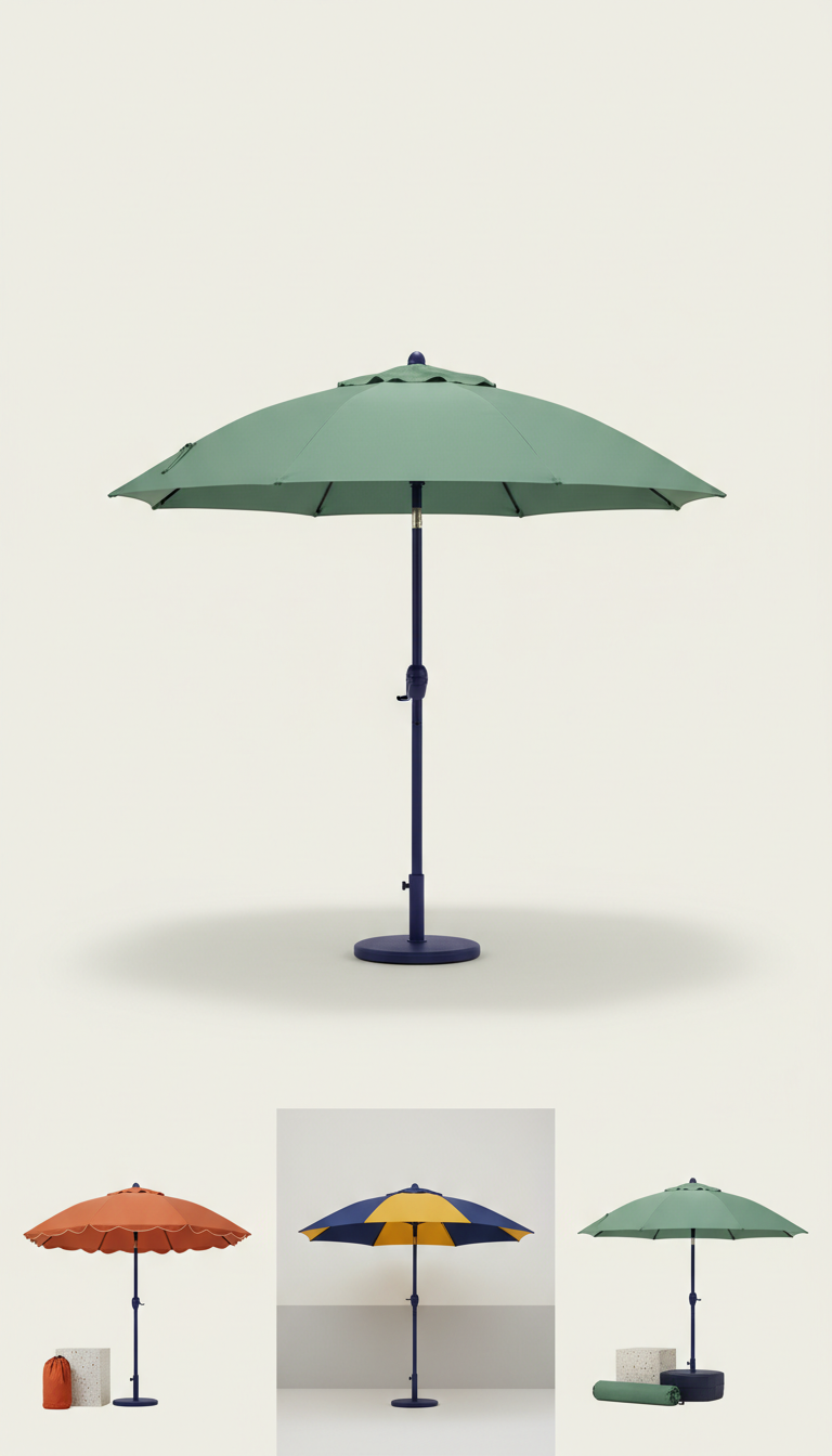 Center-Pole Umbrella in Palm Green