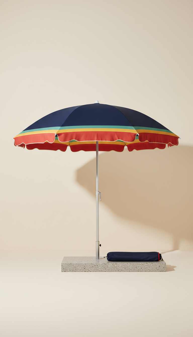 Center-Pole Umbrella in Navy Ink